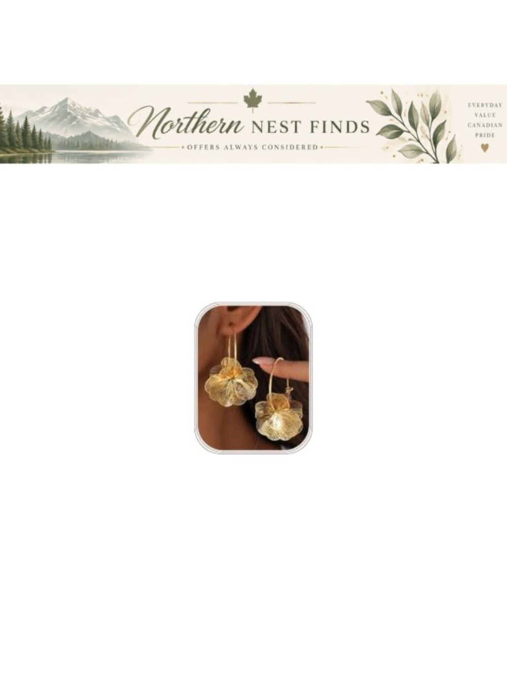 14K Gold Plated Flower Dangle Earrings Statement Women